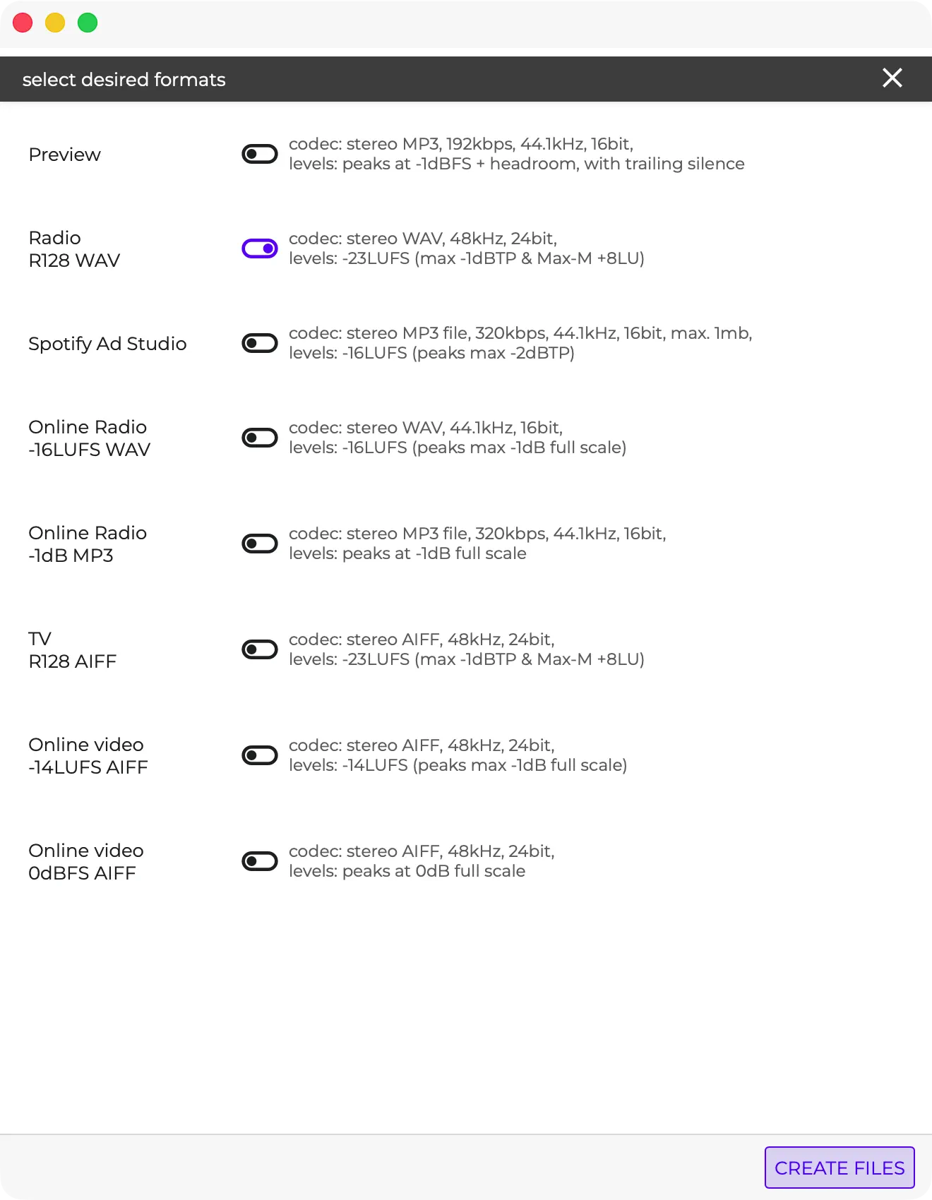 Broadcast Audio screenshot