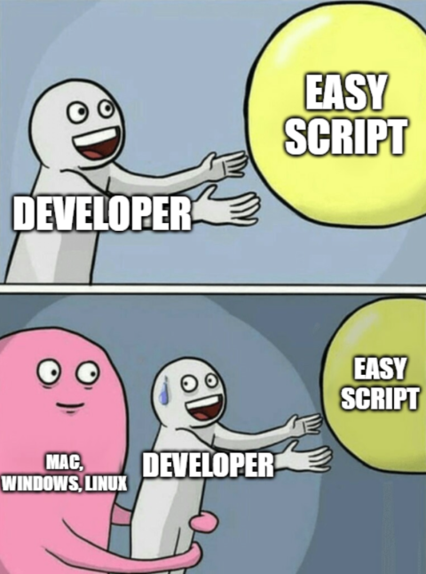 dev scripting meme